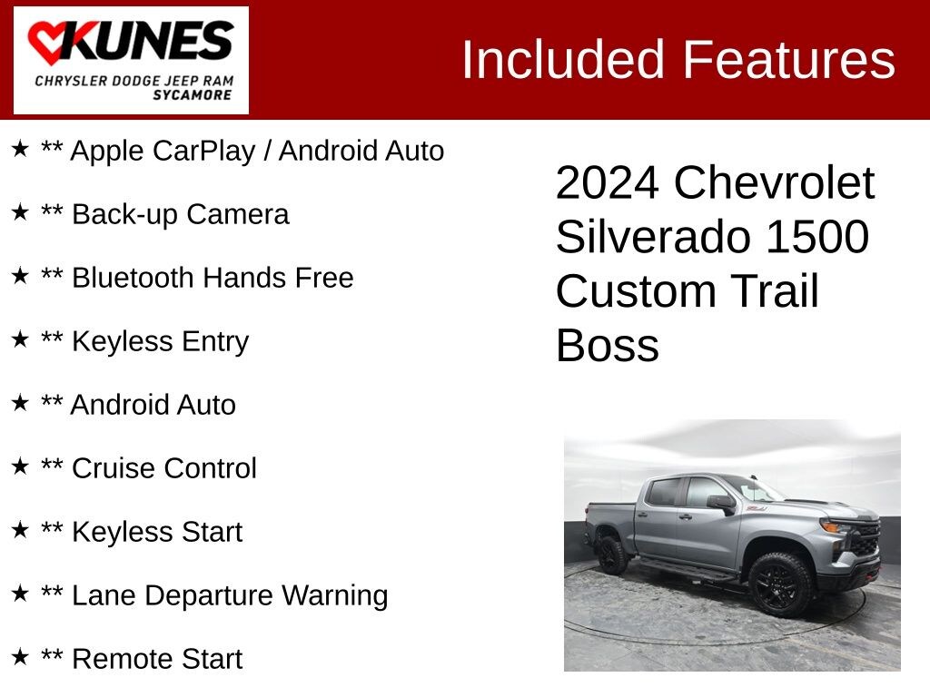 Used 2024 Chevrolet Silverado 1500 Custom Trail Boss Truck