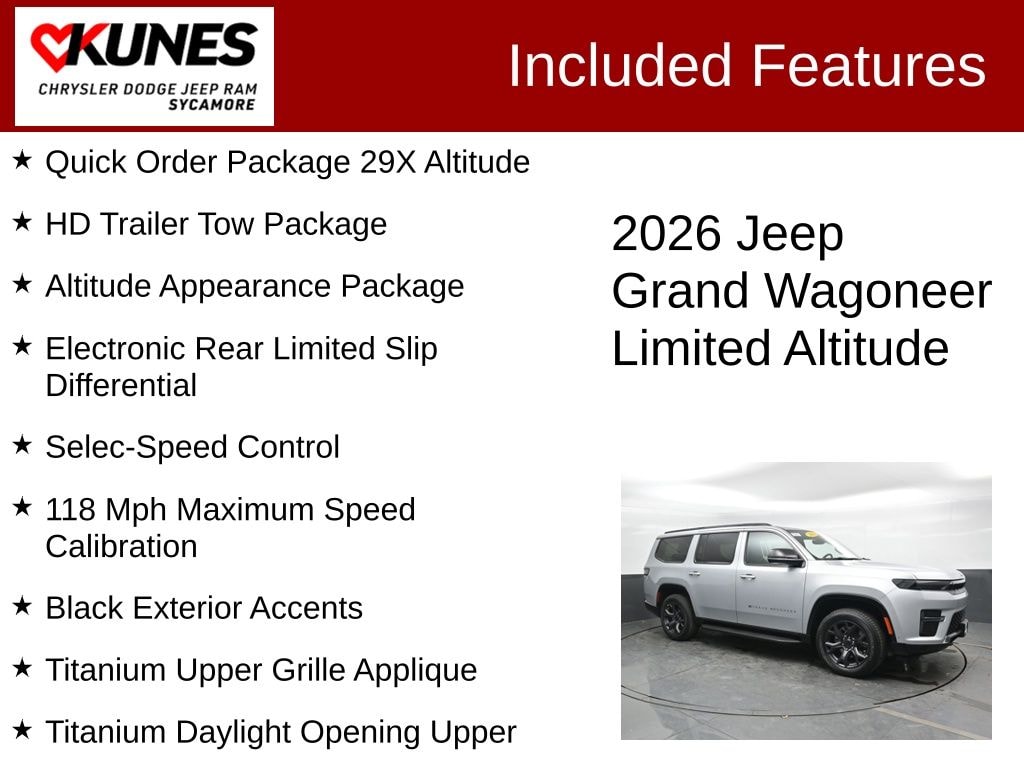 New 2026 Jeep Grand Wagoneer Limited Altitude Sport Utility