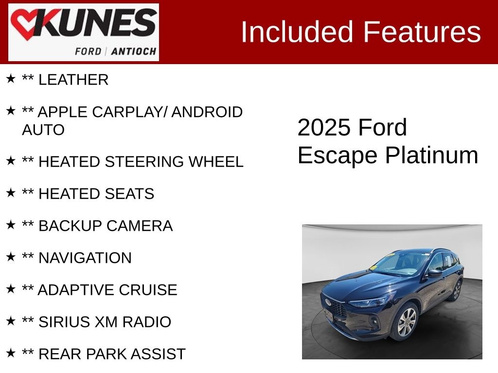 Certified 2025 Ford Escape Platinum SUV