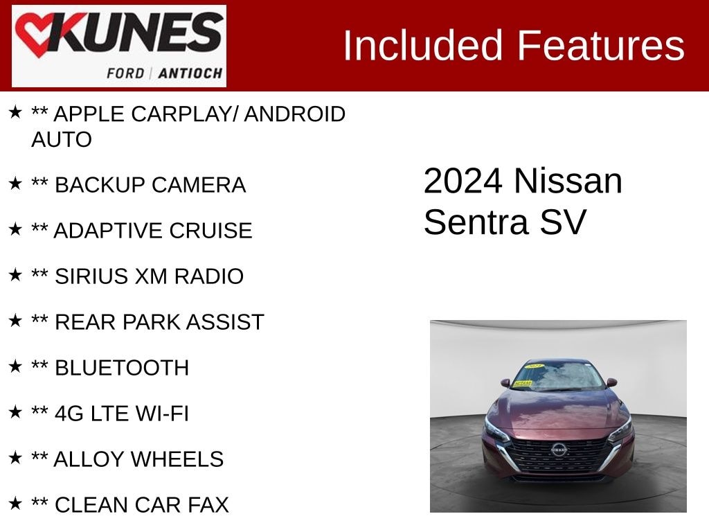 Certified 2024 Nissan Sentra SV Sedan