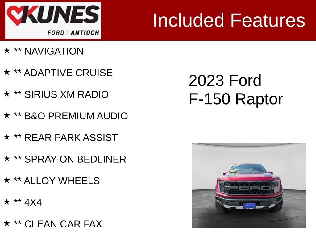 Certified 2023 Ford F-150 Raptor Truck SuperCrew Cab