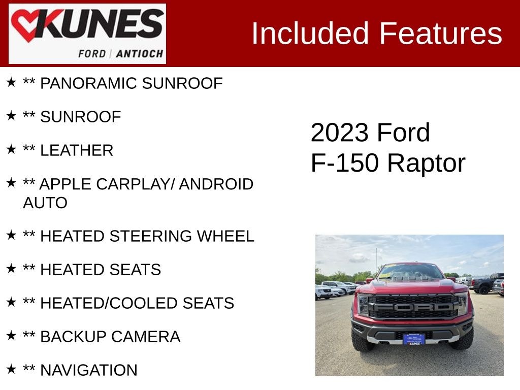 Used 2023 Ford F-150 Raptor Truck SuperCrew Cab