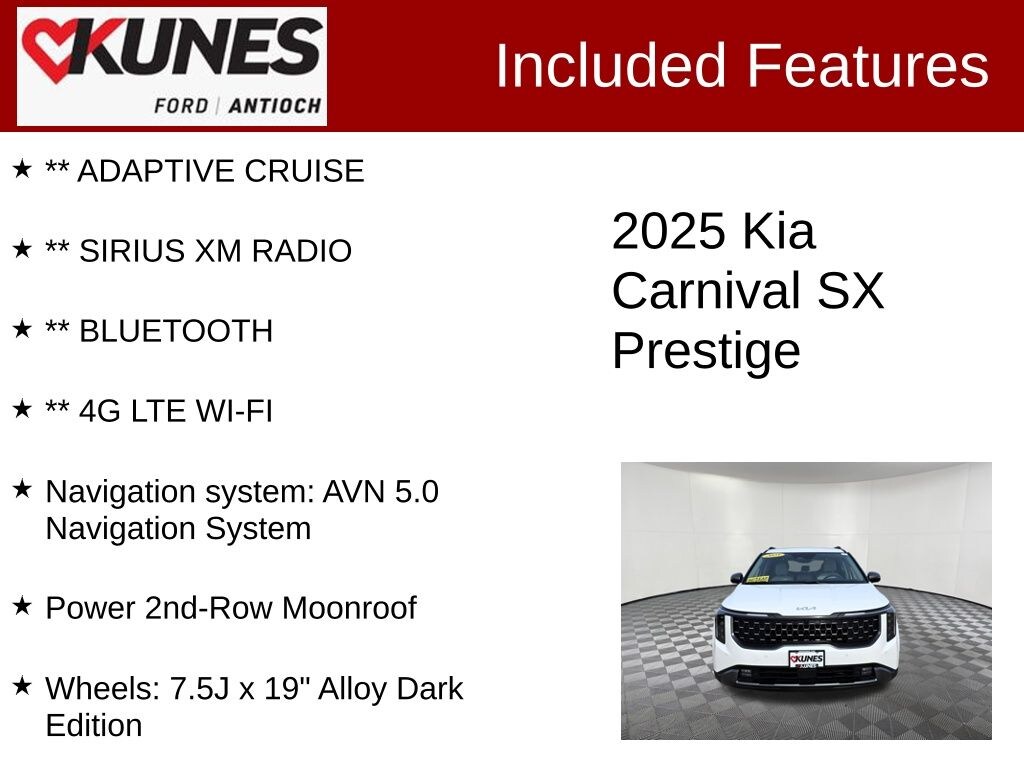 Certified 2025 Kia Carnival SX Prestige Van Passenger Van