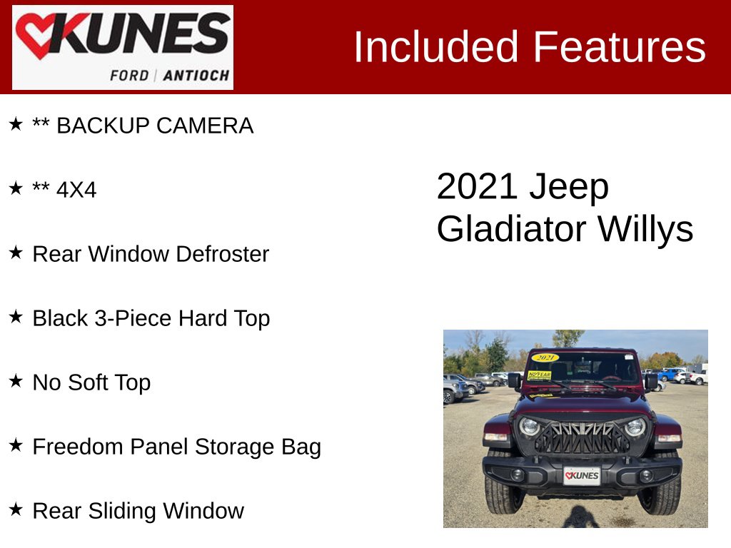 Certified 2021 Jeep Gladiator Sport Truck Crew Cab