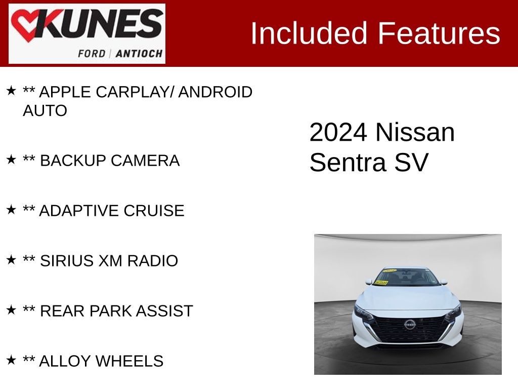 Certified 2024 Nissan Sentra SV Sedan