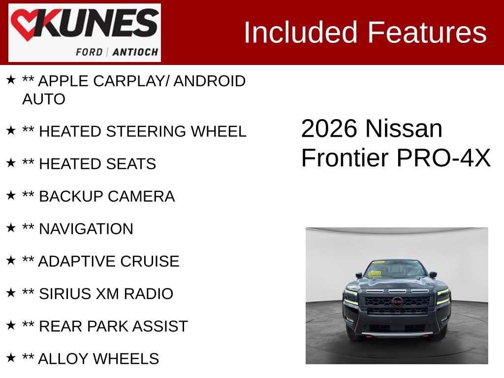 Certified 2026 Nissan Frontier PRO-4X Truck Crew Cab