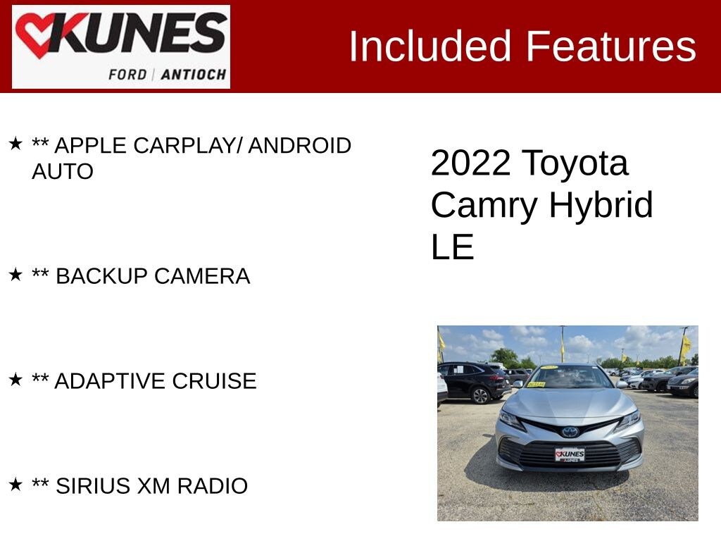 Certified 2022 Toyota Camry Hybrid LE Sedan