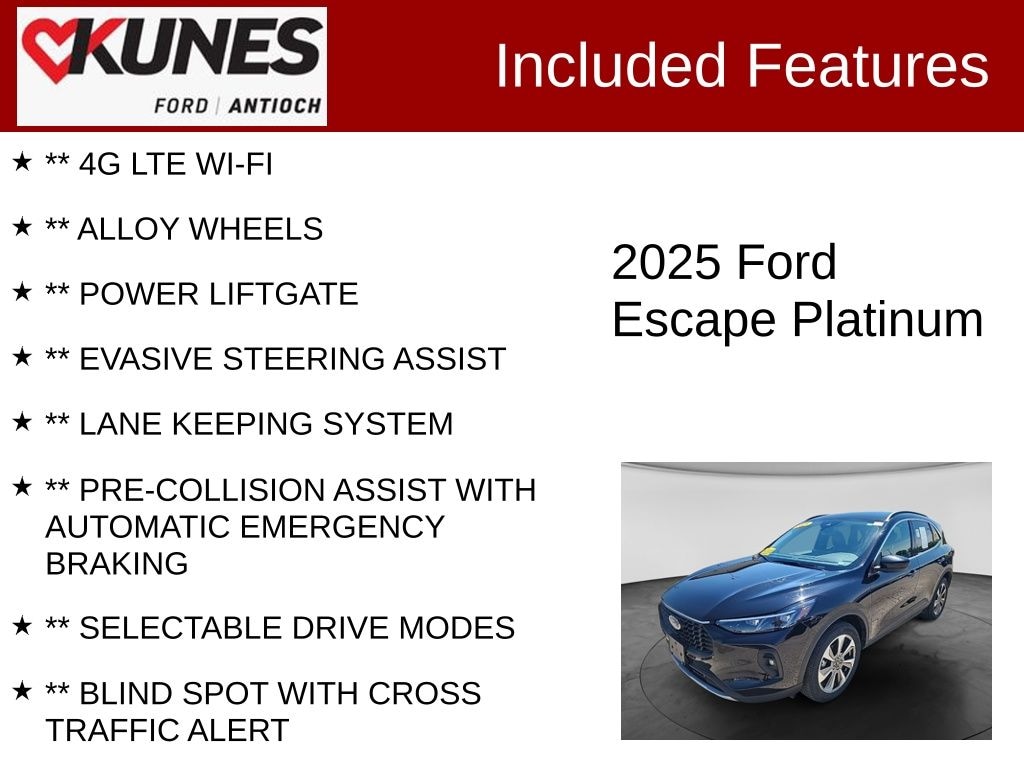 Certified 2025 Ford Escape Platinum SUV