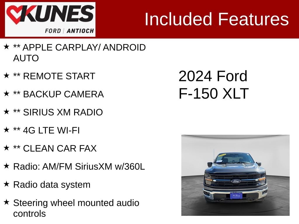 Certified 2024 Ford F-150 XLT Truck SuperCrew Cab