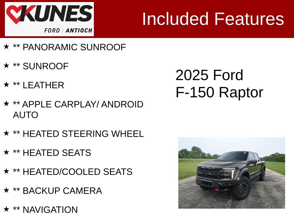 Used 2025 Ford F-150 Raptor Truck SuperCrew Cab