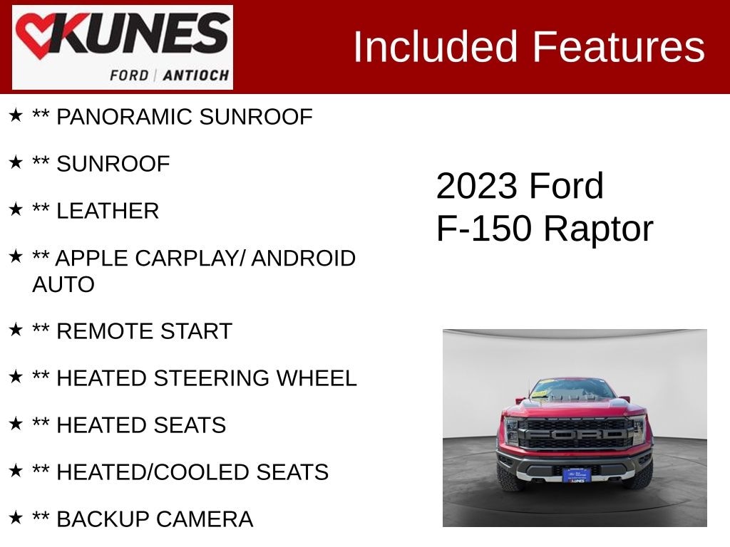 Certified 2023 Ford F-150 Raptor Truck SuperCrew Cab