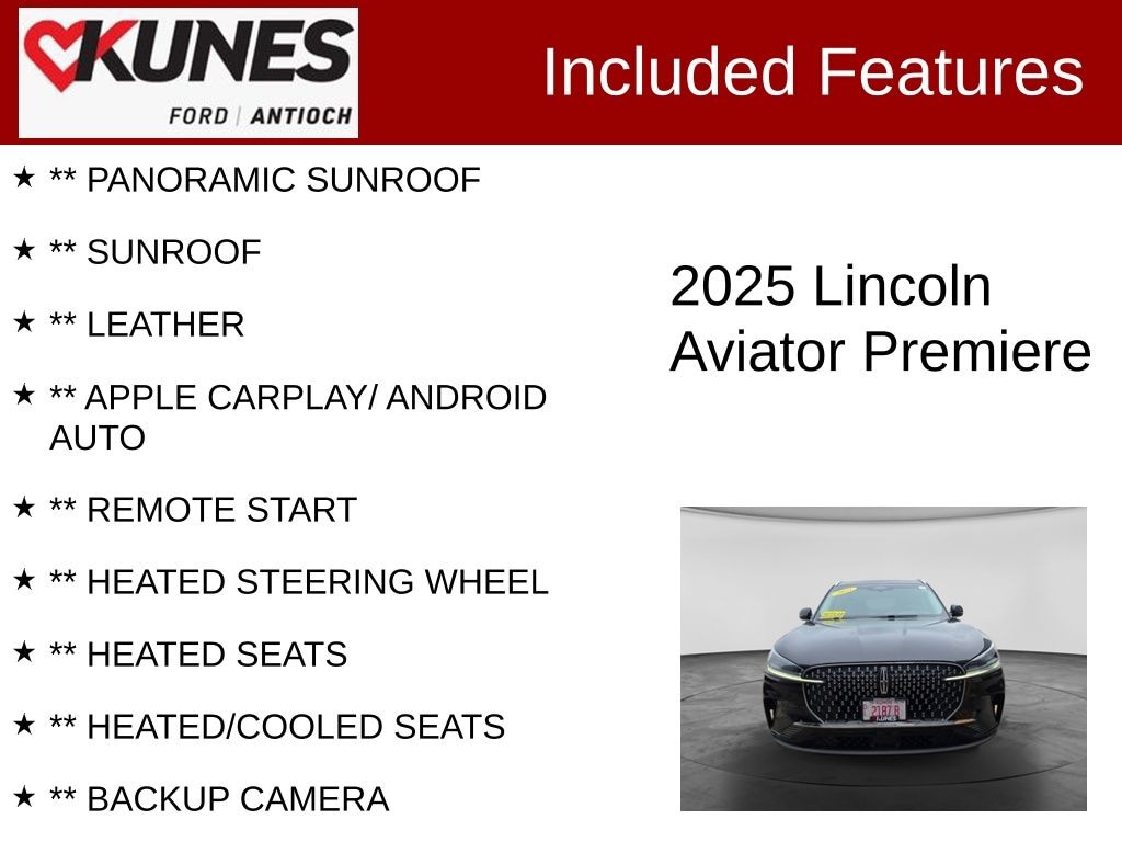 Certified 2025 Lincoln Aviator Premiere SUV
