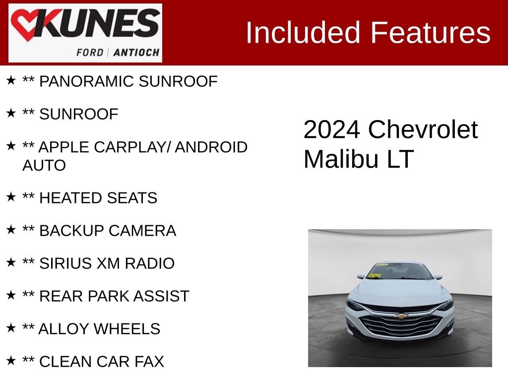 Certified 2024 Chevrolet Malibu 1LT Sedan