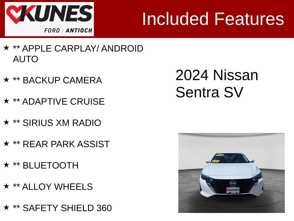Certified 2024 Nissan Sentra SV Sedan