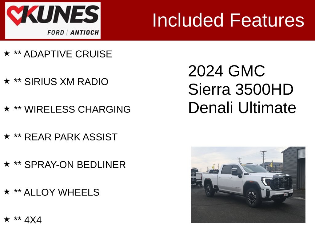 Certified 2024 GMC Sierra 3500 HD Denali Ultimate Truck Crew Cab