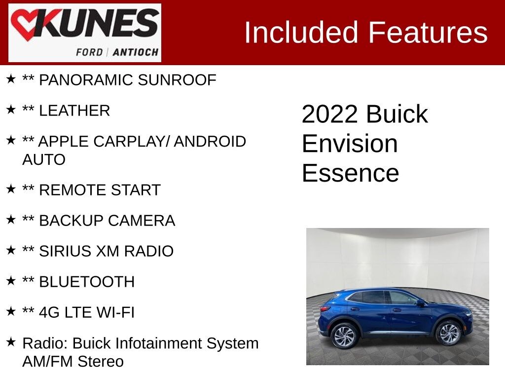 Certified 2022 Buick Envision Essence SUV