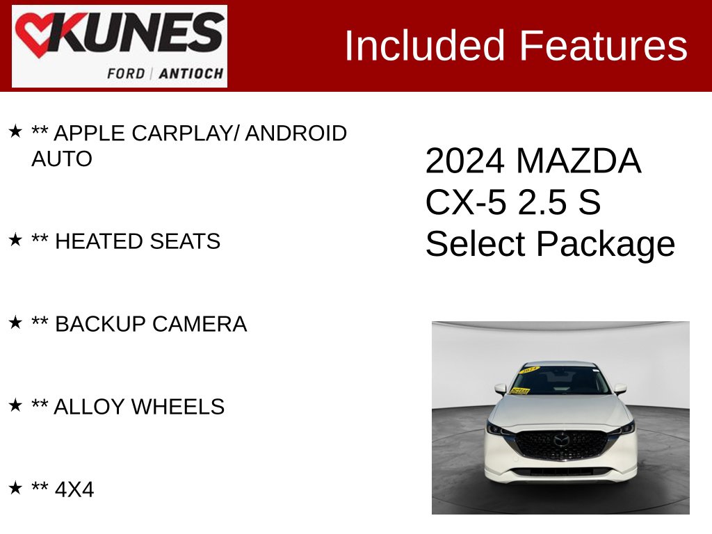 Certified 2024 Mazda CX-5 2.5 S Select Package SUV