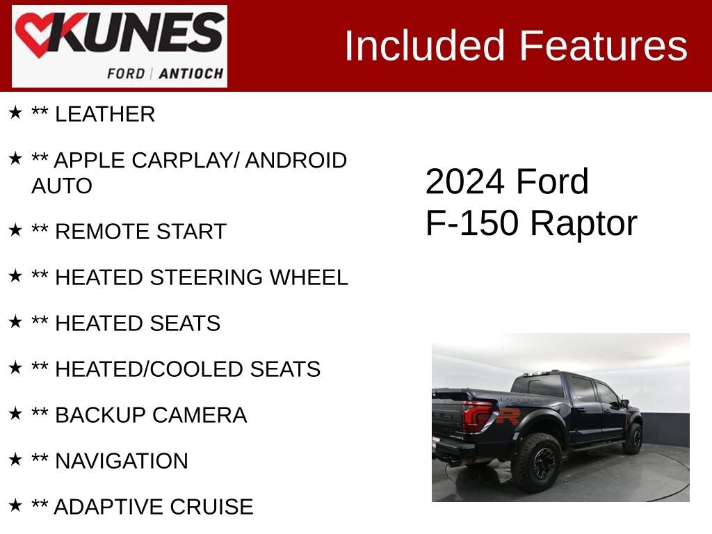 Used 2024 Ford F-150 Raptor Truck SuperCrew Cab