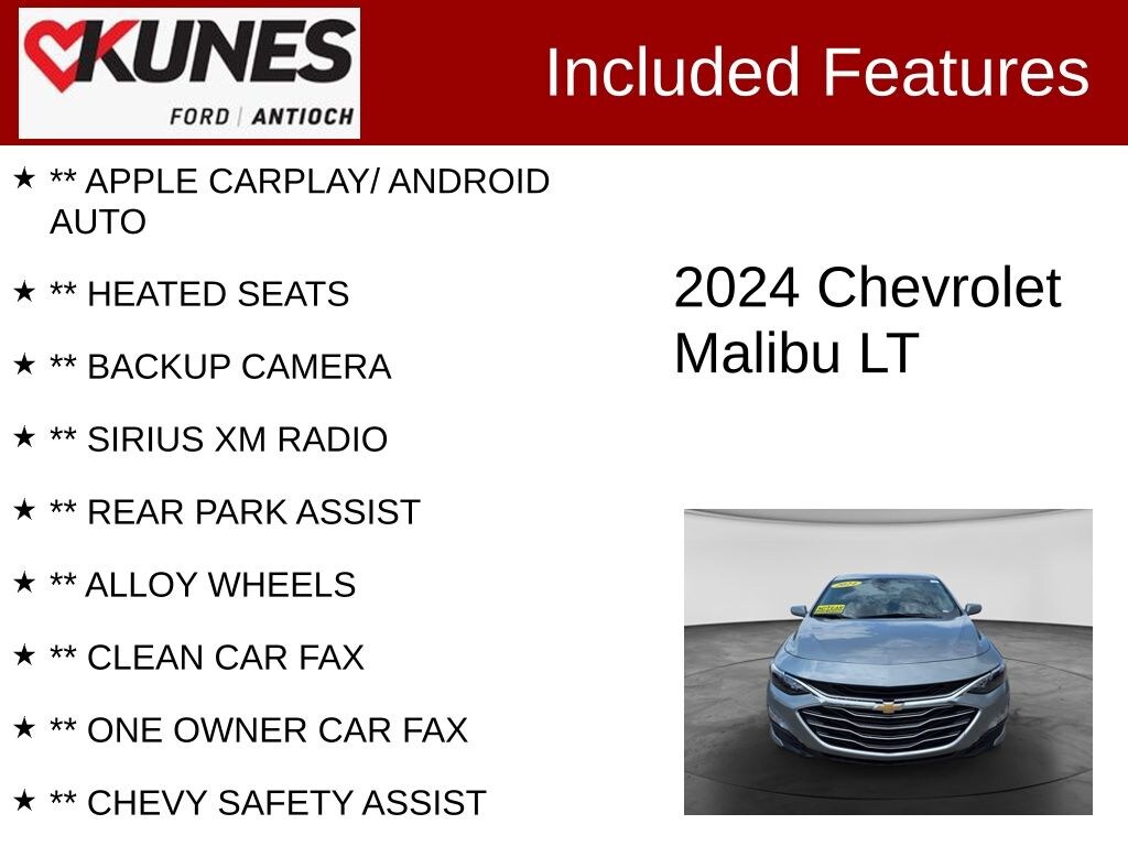 Certified 2024 Chevrolet Malibu 1LT Sedan