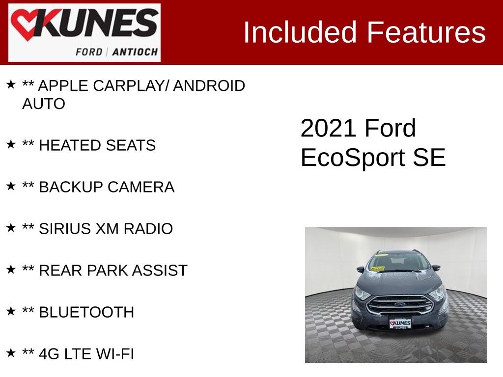 Used 2021 Ford EcoSport SE SUV