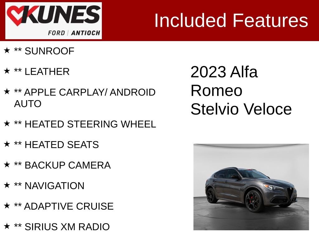 Certified 2023 Alfa Romeo Stelvio Ti SUV