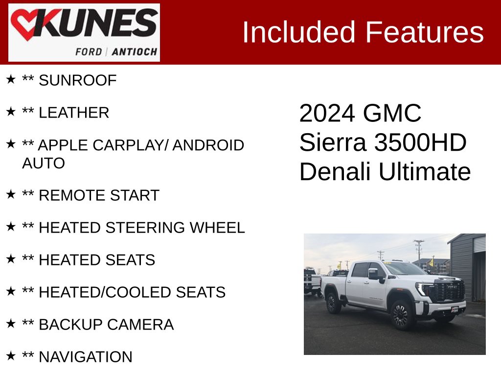 Certified 2024 GMC Sierra 3500 HD Denali Ultimate Truck Crew Cab