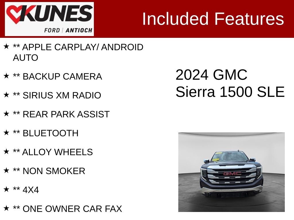Certified 2024 GMC Sierra 1500 SLE Truck Crew Cab
