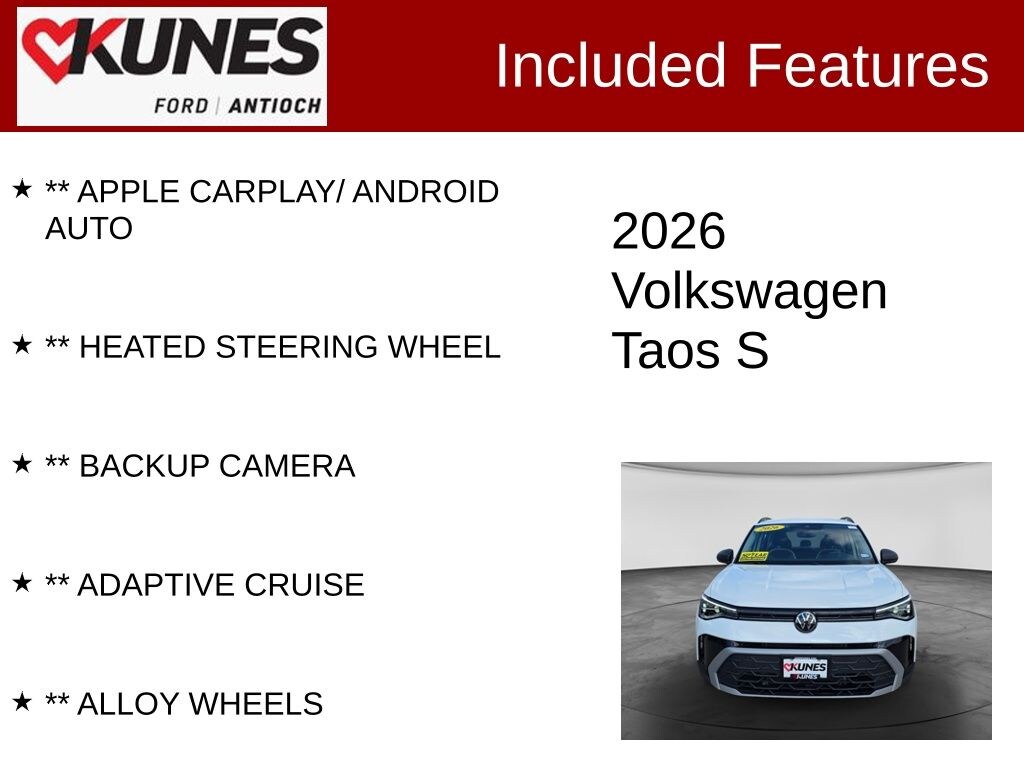 Certified 2026 Volkswagen Taos 1.5T S SUV