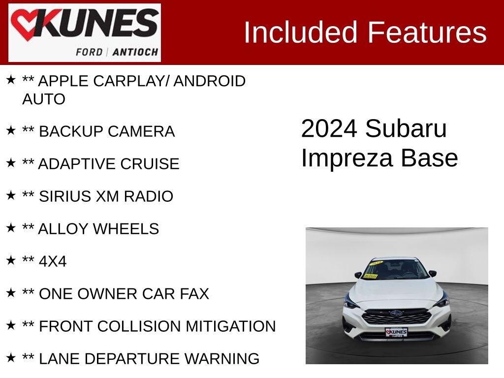 Certified 2024 Subaru Impreza Base 5-Door