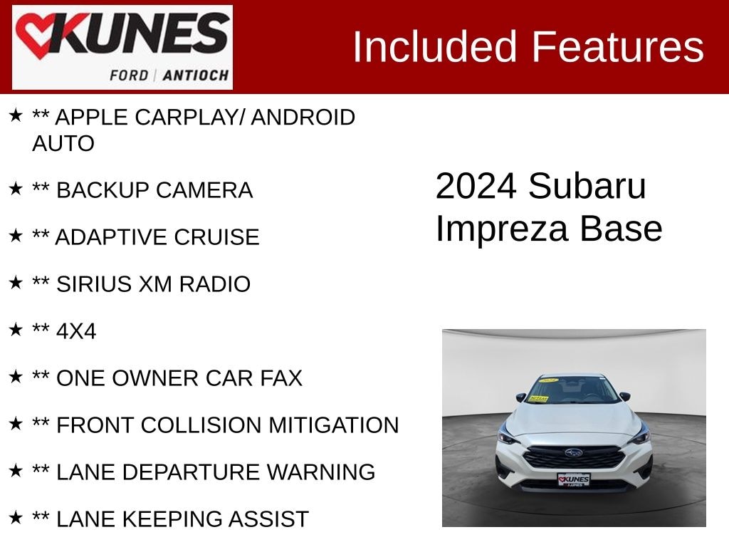 Certified 2024 Subaru Impreza Base 5-Door