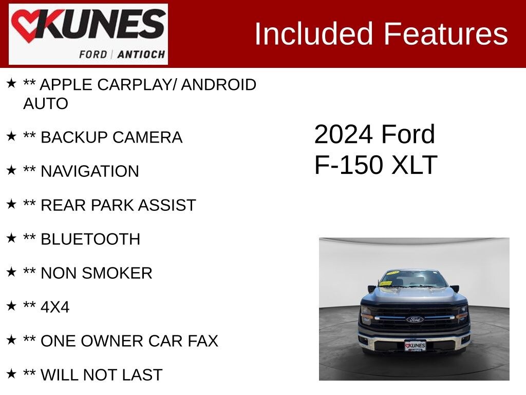Certified 2024 Ford F-150 XLT Truck SuperCrew Cab