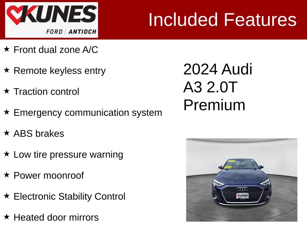 Certified 2024 Audi A3 40 Premium Sedan