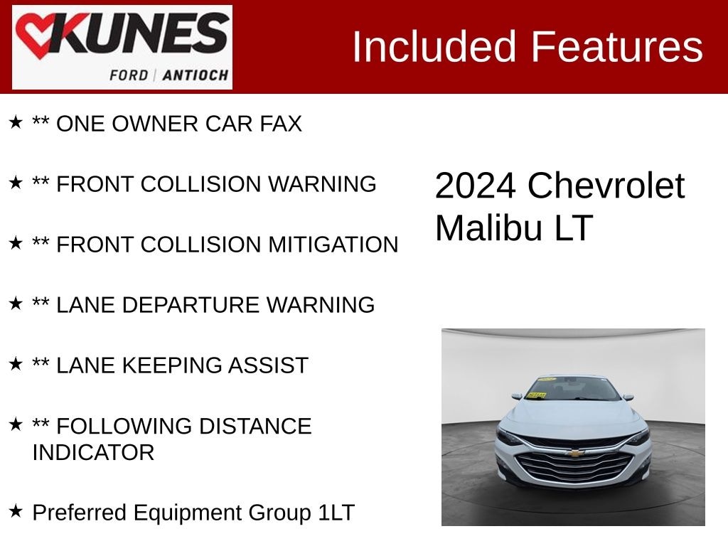 Certified 2024 Chevrolet Malibu 1LT Sedan