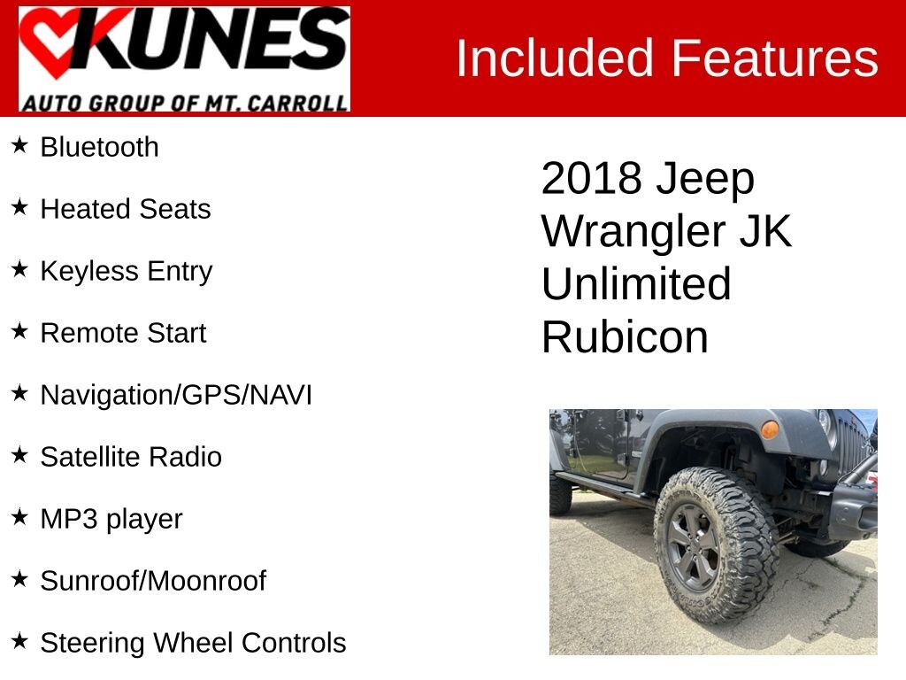 Used 2018 Jeep Wrangler JK Unlimited Rubicon SUV