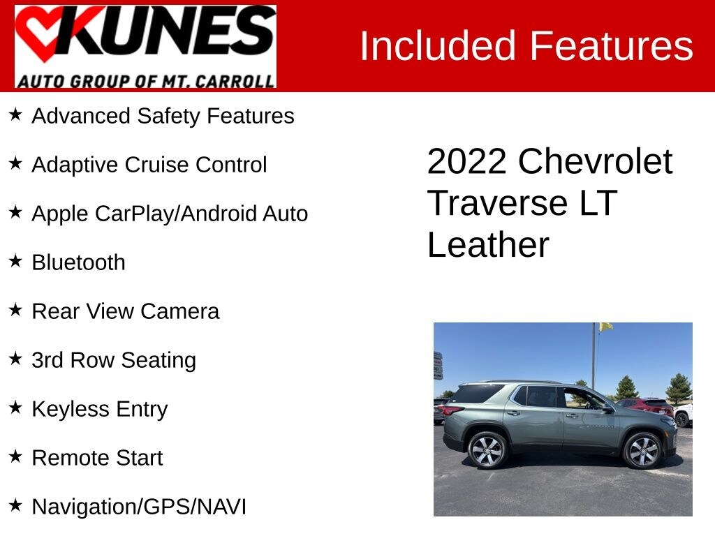 Used 2022 Chevrolet Traverse LT Leather SUV