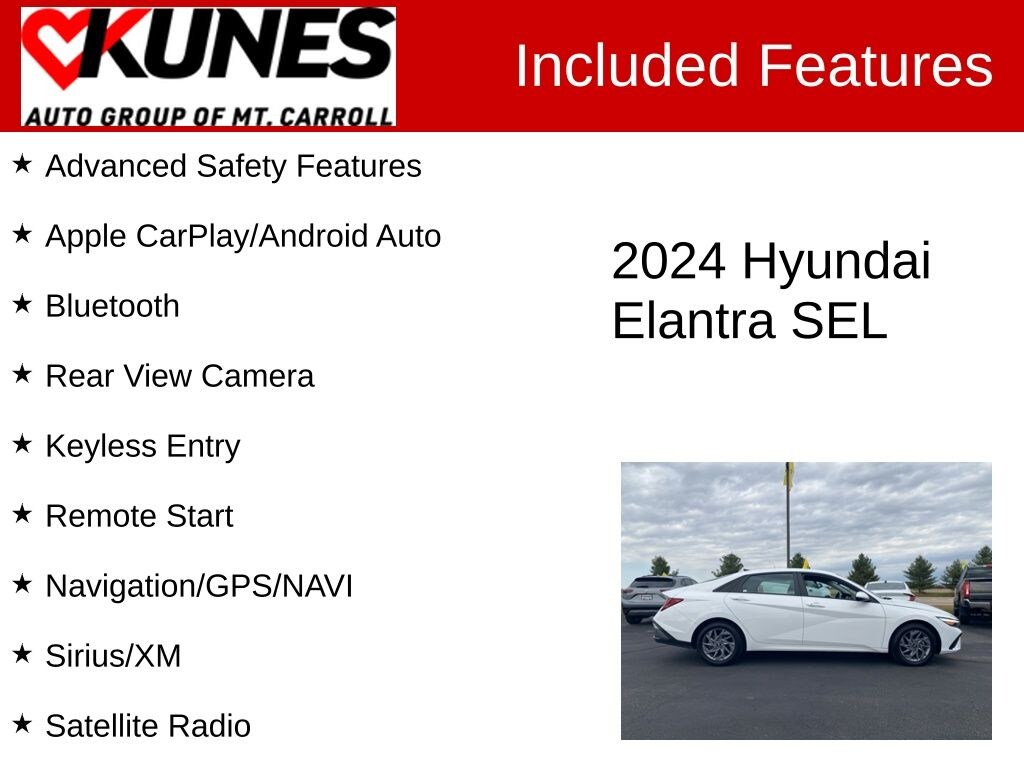 Certified 2024 Hyundai Elantra SEL Sedan