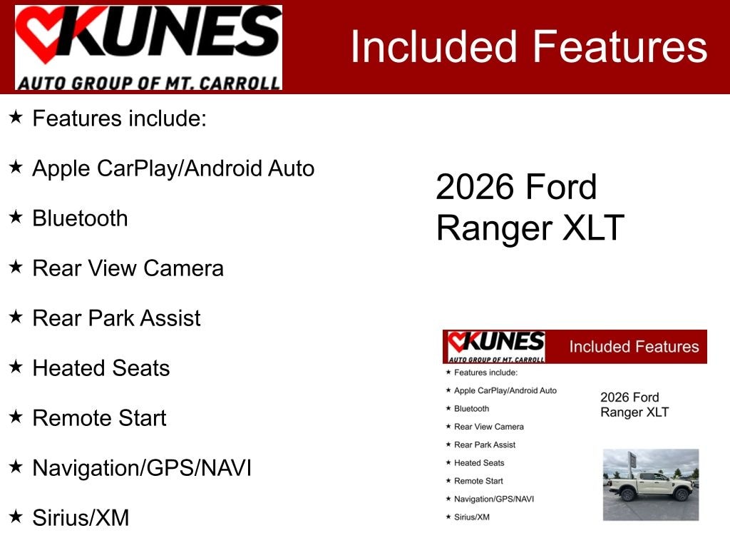New 2026 Ford Ranger XLT Truck