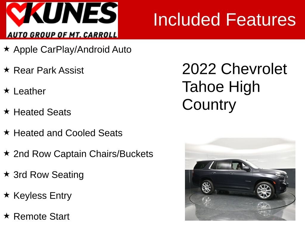 Certified 2022 Chevrolet Tahoe High Country SUV