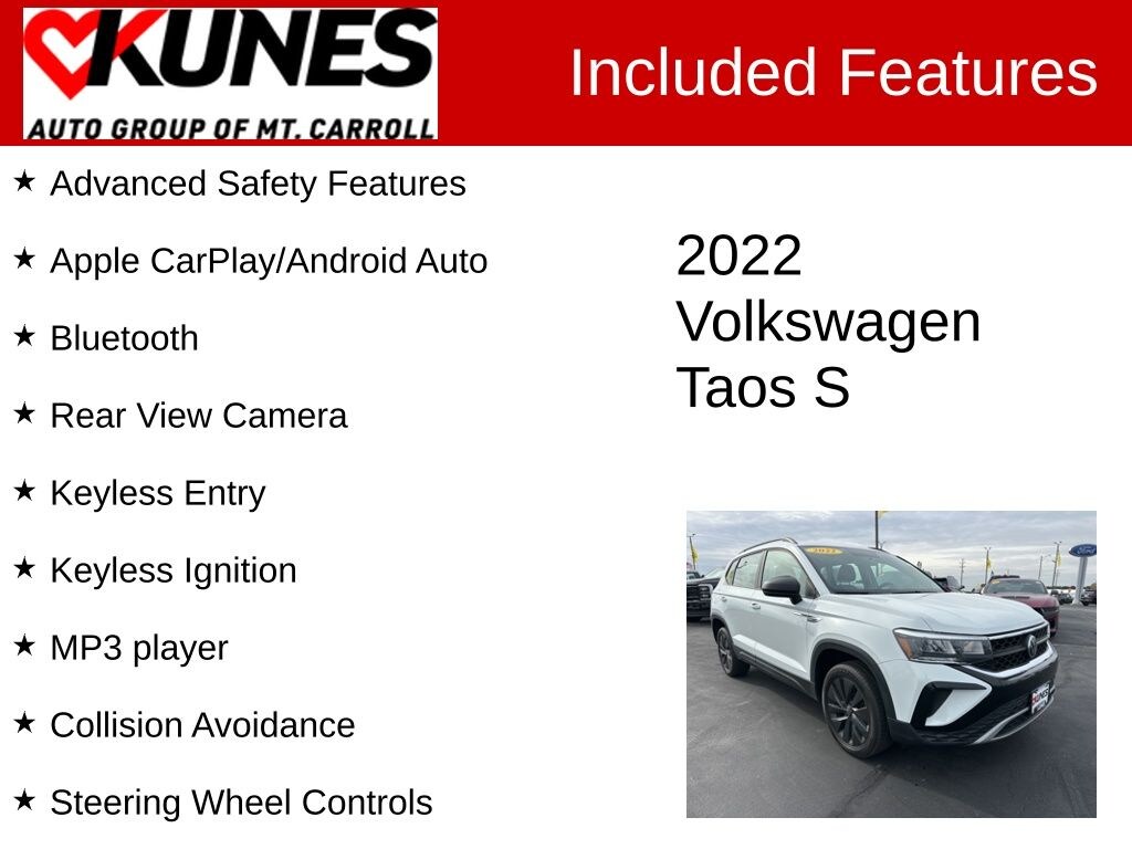 Certified 2022 Volkswagen Taos 1.5T S SUV