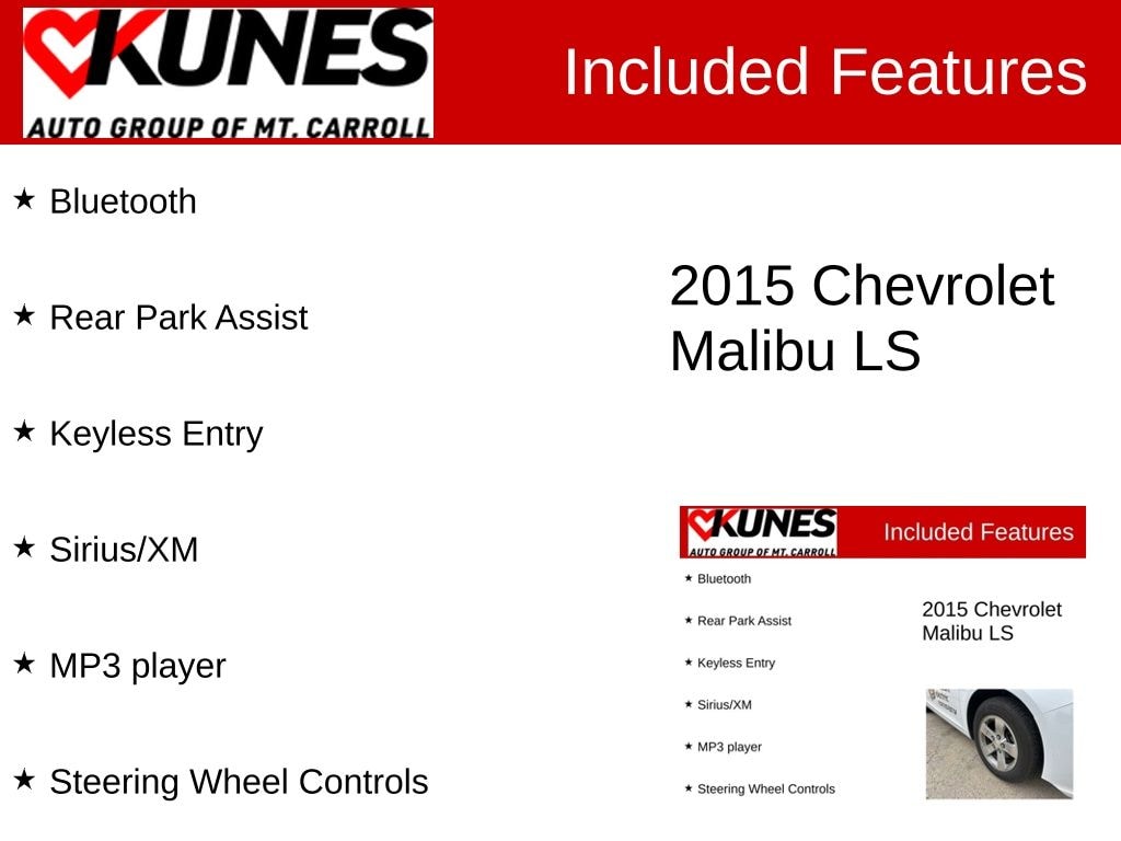 Used 2015 Chevrolet Malibu LS 1FL Sedan