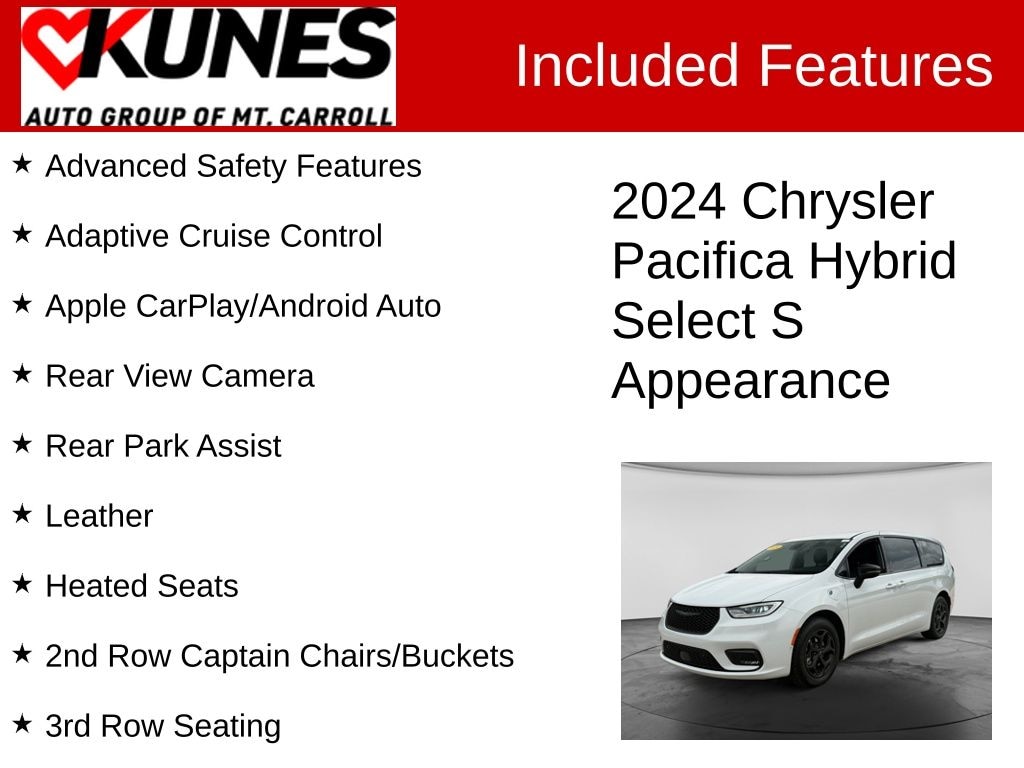 Certified 2024 Chrysler Pacifica Hybrid Select S Appearance Minivan/Van