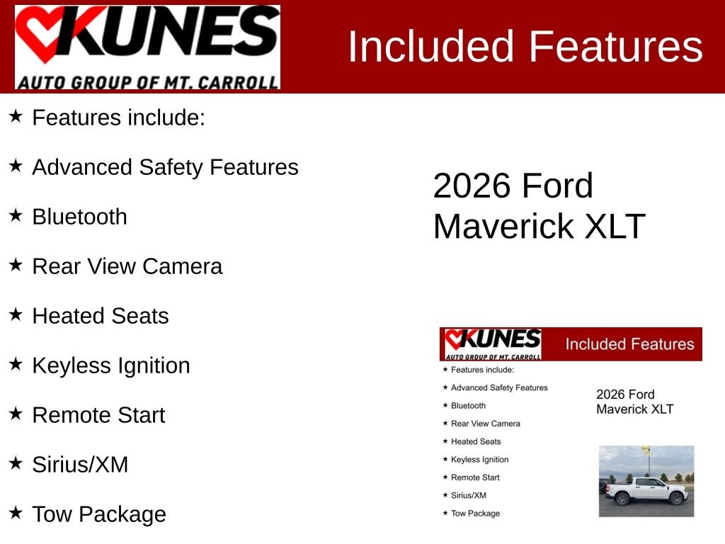 New 2026 Ford Maverick XLT Truck