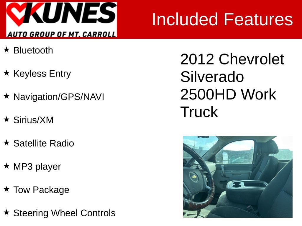 Used 2012 Chevrolet Silverado 2500HD Work Truck Truck
