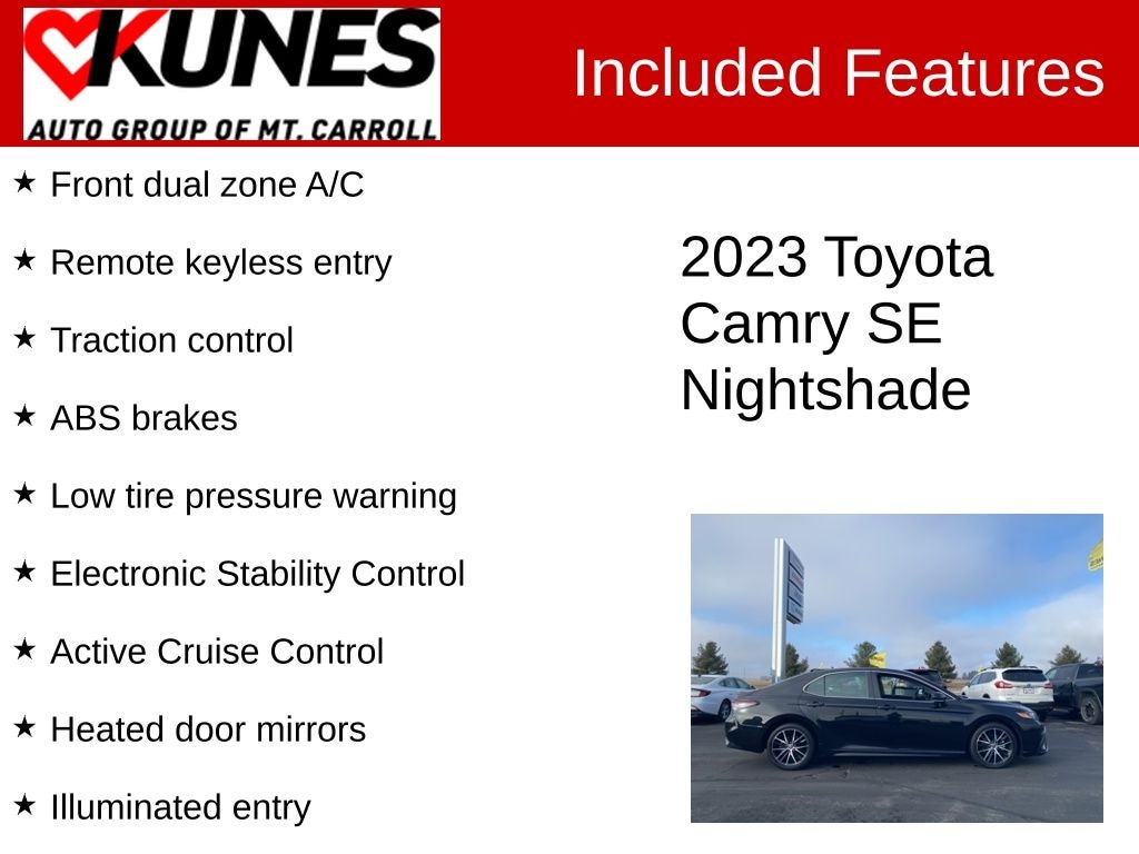 Certified 2023 Toyota Camry SE Nightshade Sedan