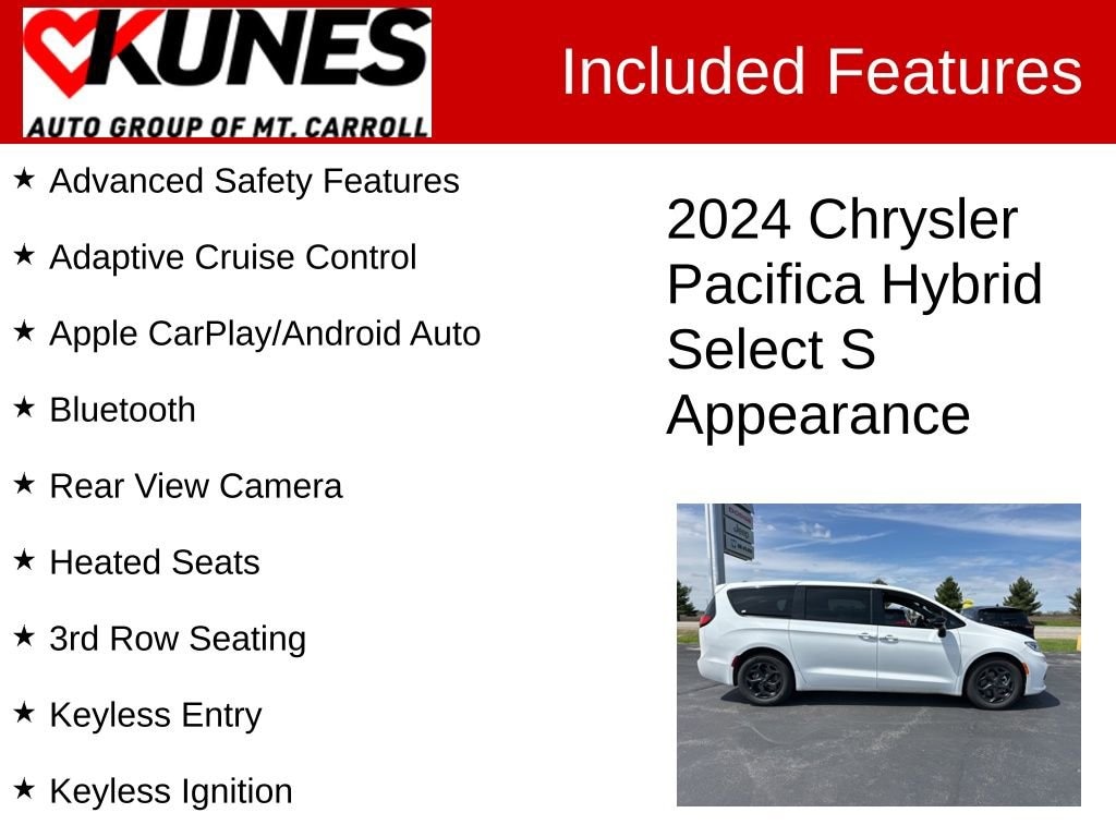 Used 2024 Chrysler Pacifica Hybrid S Appearance Pkg