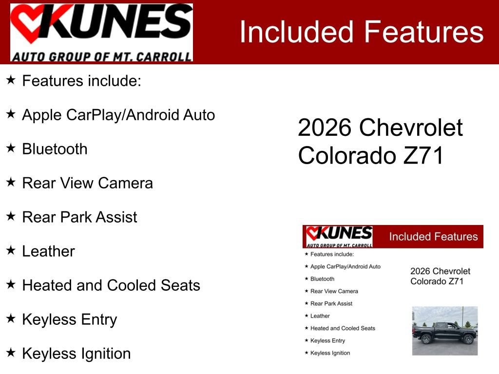 New 2026 Chevrolet Colorado Z71 Truck