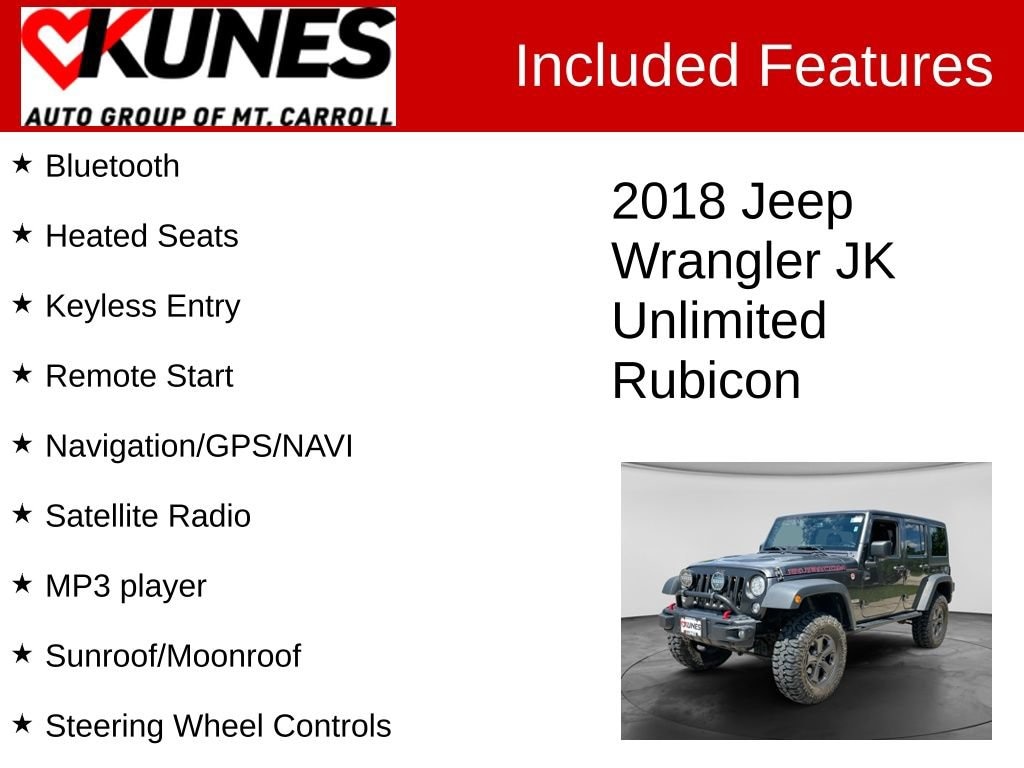 Used 2018 Jeep Wrangler JK Unlimited Rubicon