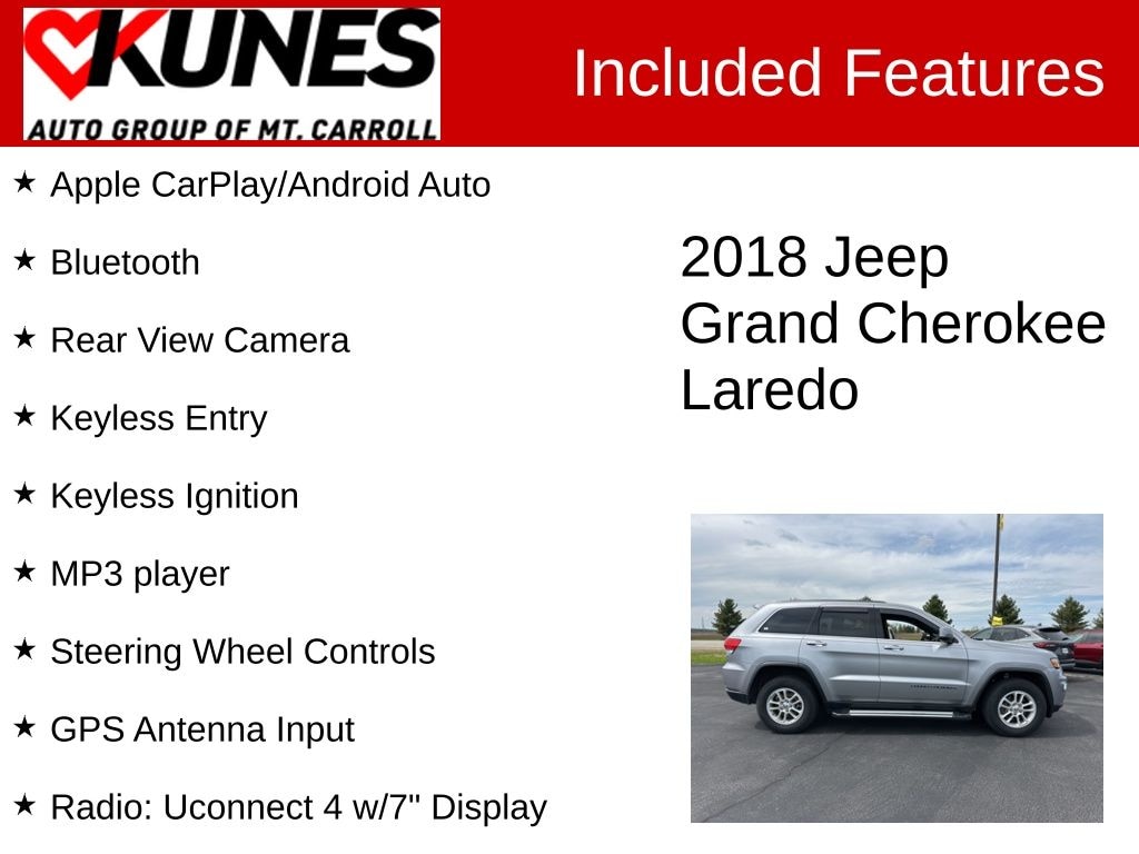 Used 2018 Jeep Grand Cherokee Laredo 4x4 SUV