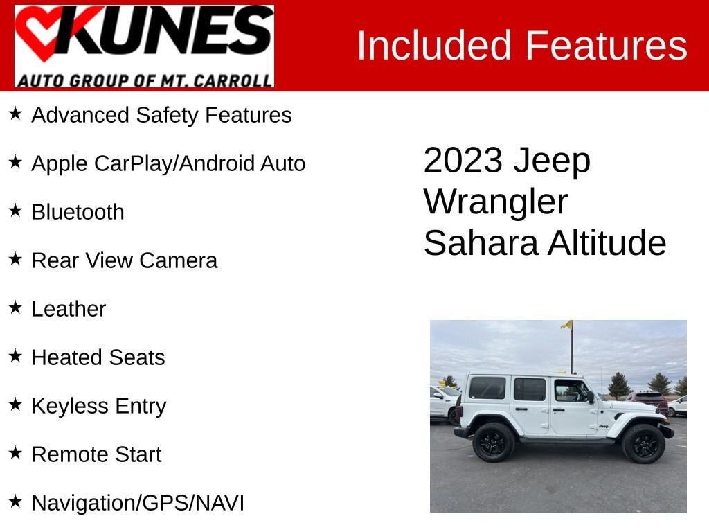 Used 2023 Jeep Wrangler 4-DOOR SAHARA 4X4 SUV