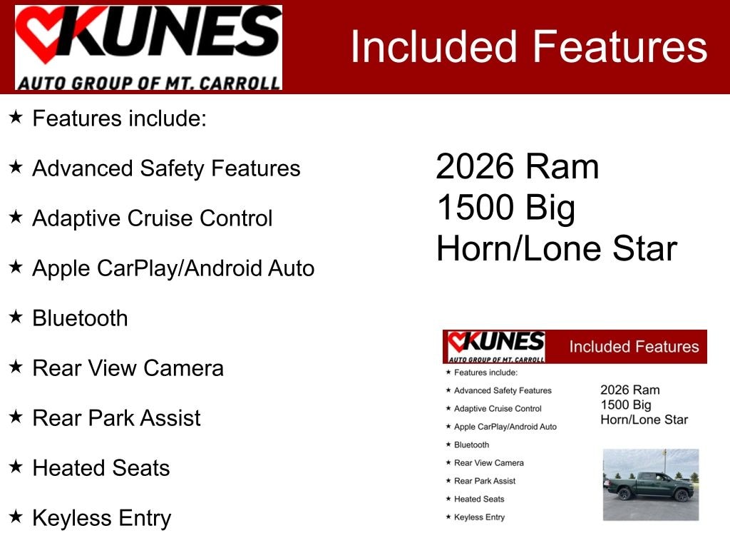 New 2026 Ram 1500 Big Horn/Lone Star Pickup